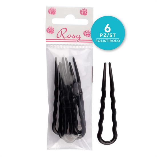 ROSY HAARNADEL GEWELLT AUS POLYSTYROL BRAUN 7 CM ZU 6 ST. 298