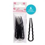 ROSY HAARNADEL GEWELLT AUS POLYSTYROL BRAUN 7 CM ZU 6 ST. 298