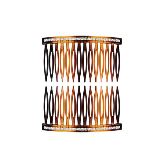 L.C. PETTINE 35-77M PETTINE PLASTICA MARRONE STRASS