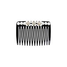 L.C. PETTINE JK01N-721 PETTINE 3 FIORI STRASS PERLE NERO