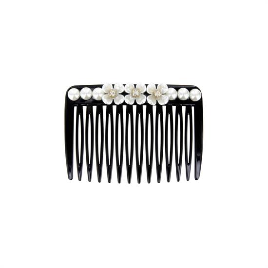 L.C. PETTINE JK01N-721 PETTINE 3 FIORI STRASS PERLE NERO