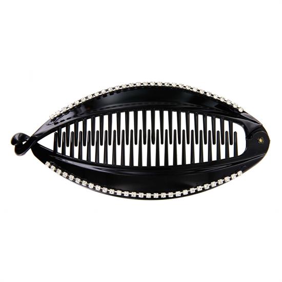 L.C. PINZA CAP. NL246N-811 PINZA PESCE STRASS NERA 14 X 6,5 CM