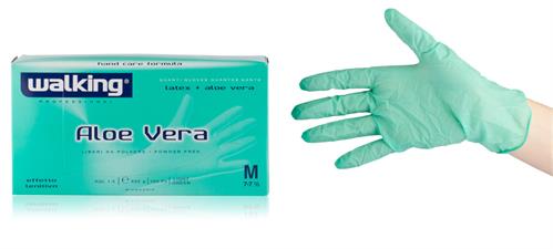 WALKING EINMALFRISEURHANDSCHUHE - LATEX MIT ALOE VERA MEDIUM