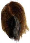 CALIVEN ÜBUNGSKOPF NATURHAAR MODELL C4 MIT 4 FARBEN 25 CM.