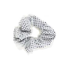 DESSATA ELASTI.CODE SCRUNCHIE VINTAGE POIS BIANCHI