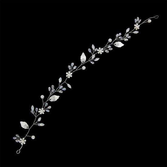 L.C. ACC.CAPELLI 408-624 ORNAMENTO FIORI FOGLIE BIANCO SPOSA